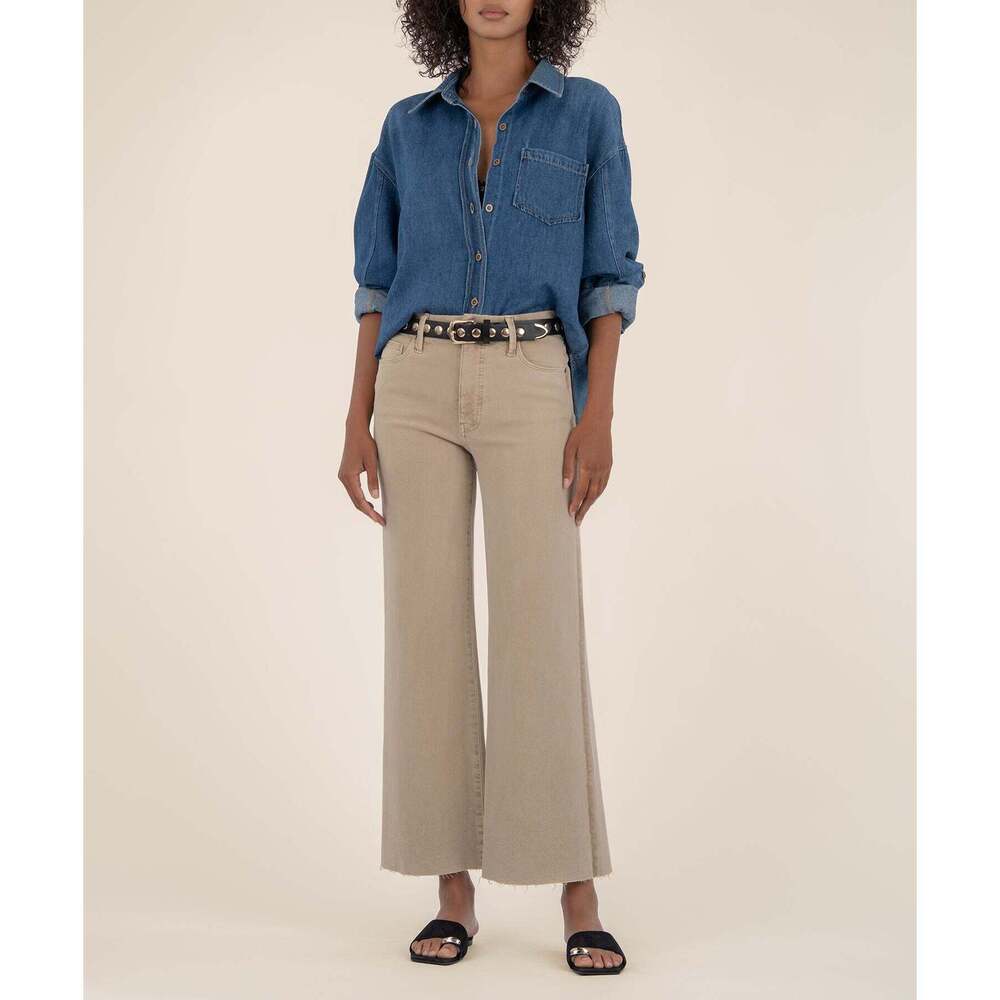 Kut from the Kloth Meg High Rise Wide Leg Size 1010 / Biscuit